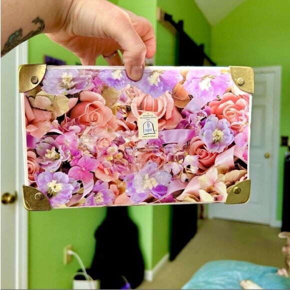 Vintage Kittens In Baskets Cute Storage Organization Floral Mirror Box Art - Picture 9 of 12